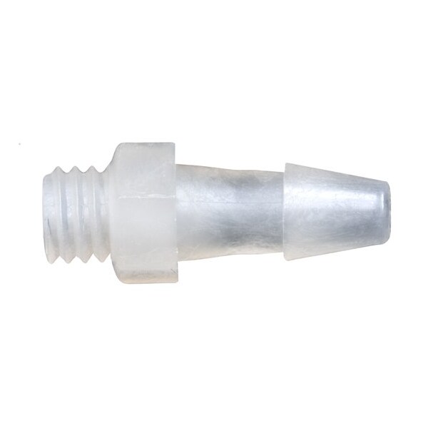 Cole Parmer Threaded to Hose Barb Fitting, Straight Adapter, Natural Kynar, Cleanroom, 10-32UNFx1/8in ID; 10PK A1032-2-200NK7-QC - main